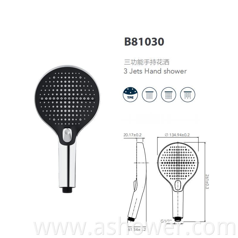 135mm Three Function Round Hand Shower